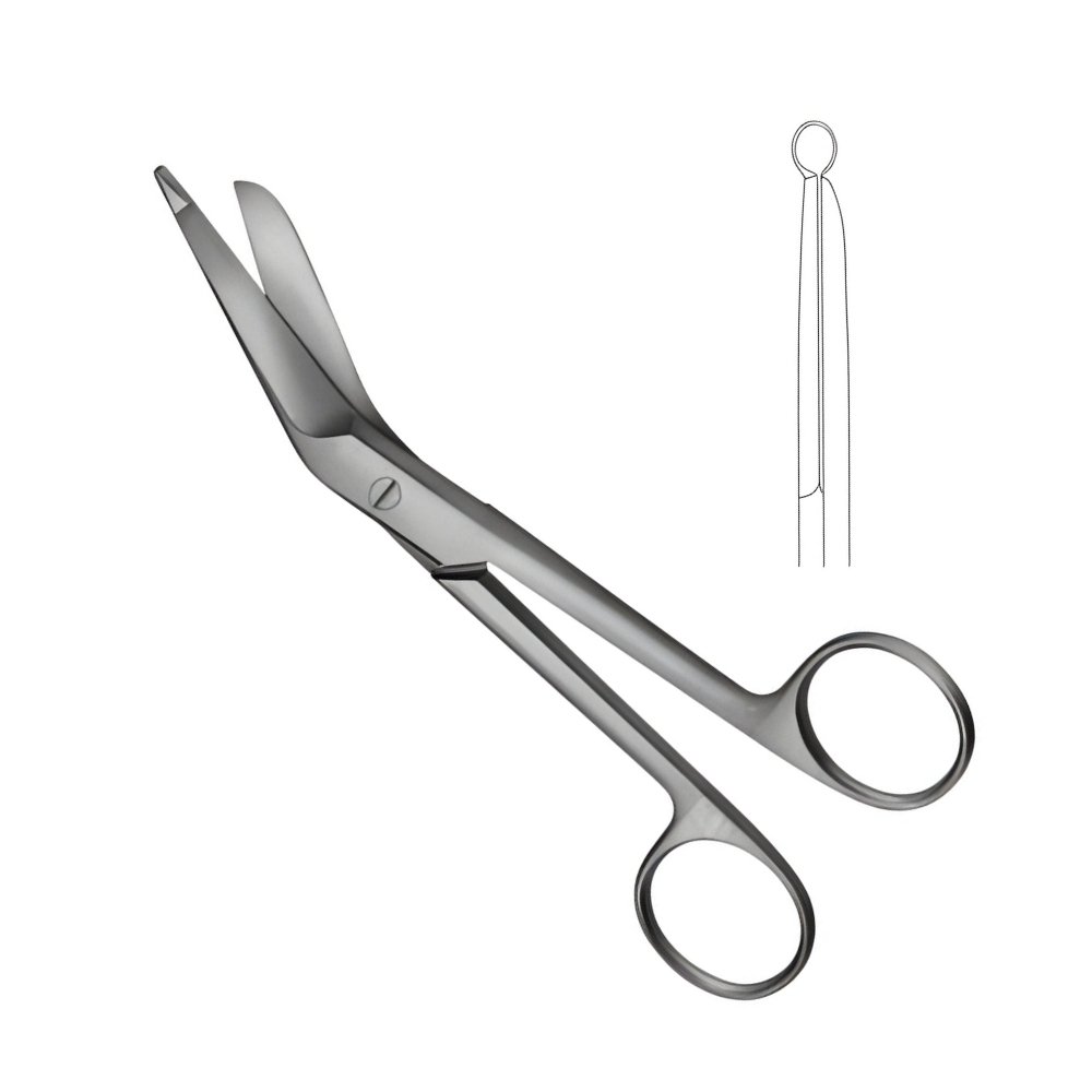 03-243 LISTER Angled Bandage Scissors 155mm LISTER Angled Bandage Scissors 155 mm - Image 1