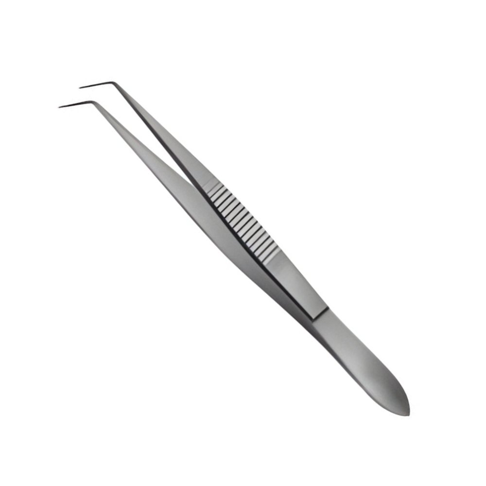 04-135 Delicate Dissecting Forceps Angled 100mm Delicate Dissecting Forceps Angled 100mm - Image 1