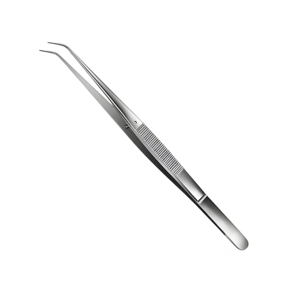 04-154 Delicate Dissecting Forceps Angled 200mm Delicate Dissecting Forceps Angled 200 mm - Image 1