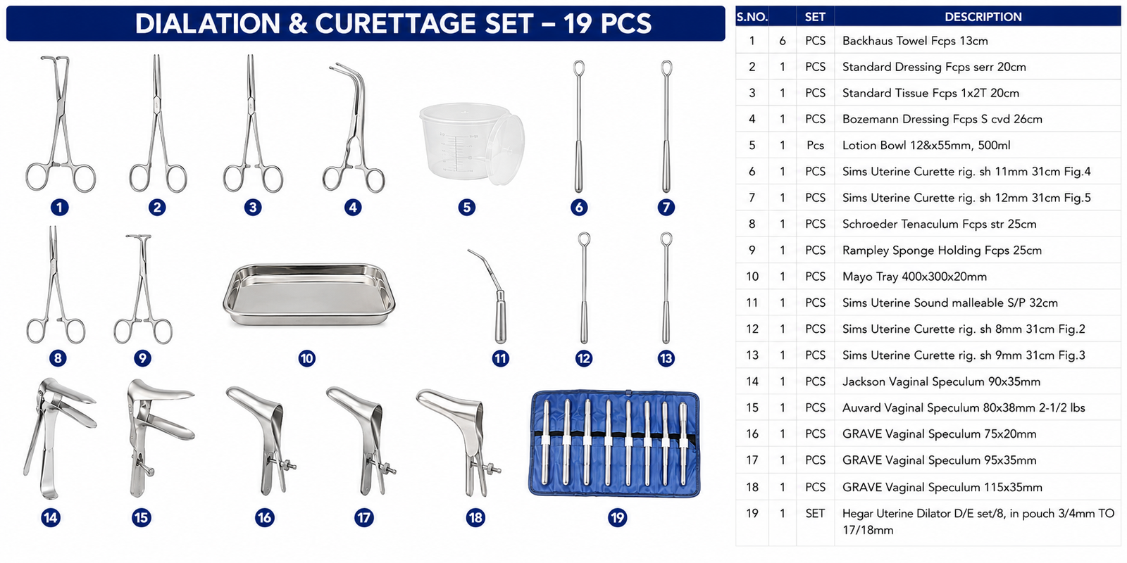 49# Dialation & Curettage Set Dialation & Curettage Set - Image 1