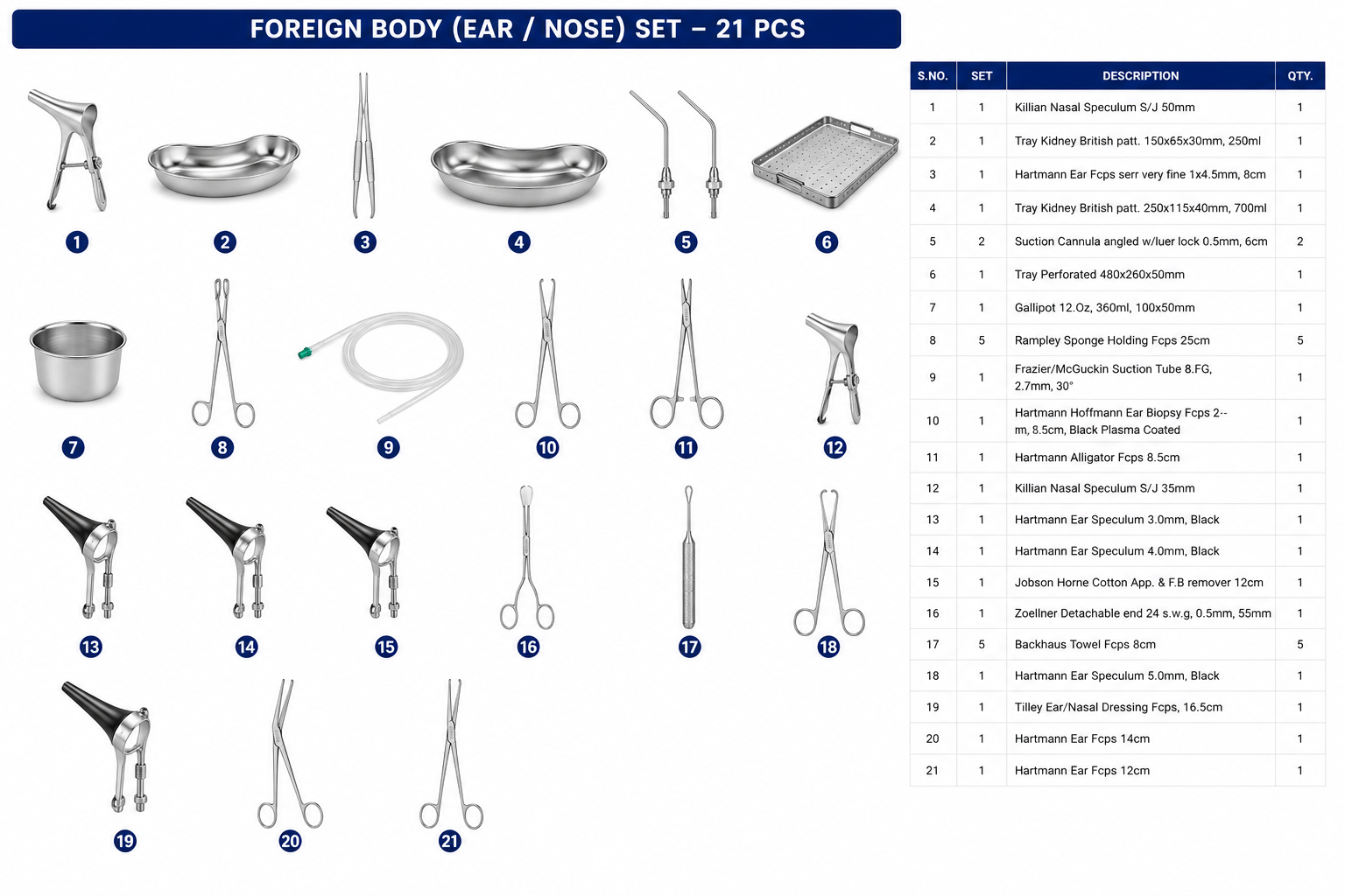 51# Foreign body (ear & nose) Set Foreign body (ear & nose) Set - Image 1