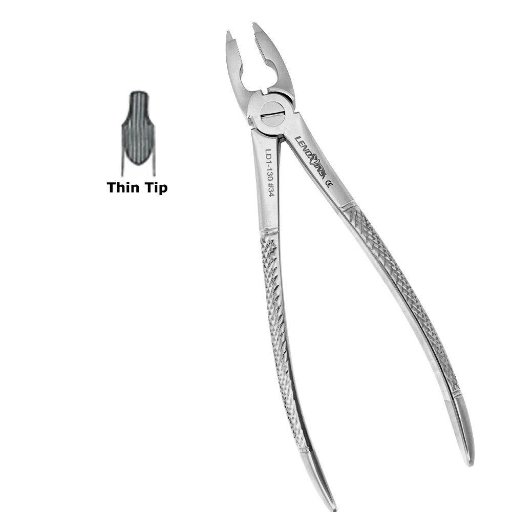 LD1-130-34-Dental-Premium-Deep-Gripping-Extracting-Forceps-Upper-Incisors-and-Premolar-copy.jpg Deep Gripping Forceps #34 Upper Incisors and Premolars - Image 1