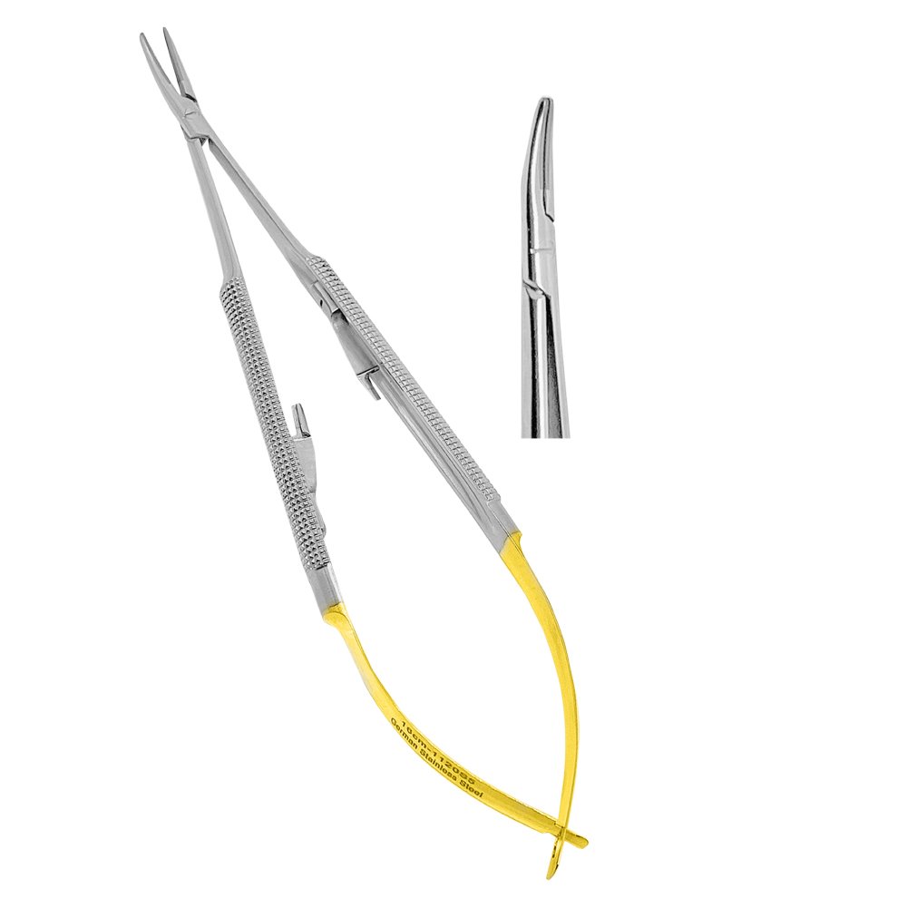 LDTC15-13-Castroviejo-Needle-Holder-16CM-Curved-TC-Tip-Point-Surgical-Dental-Instruments-copy-1-1.jpg Castroviejo Needle Holders 16cm TC Curved - Image 1